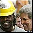 John Kerry with black American worker